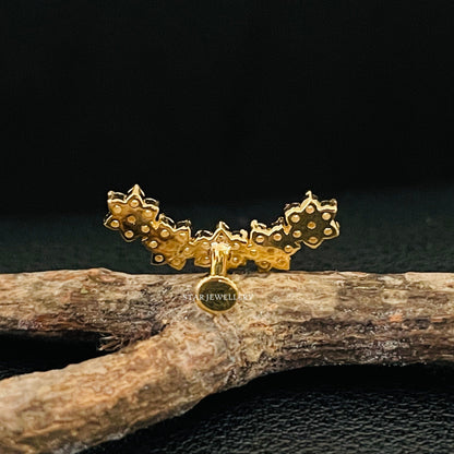 Diamond Flower Ear Climber
