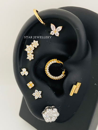 Natural Diamond Daith Piercing