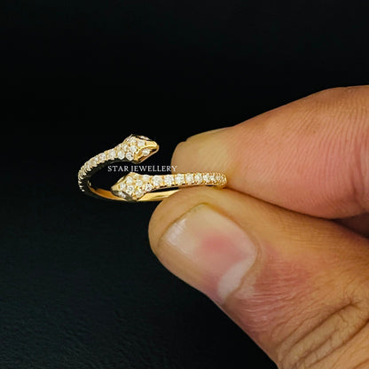 Dual Head Lab Grown Diamond Snake Ring