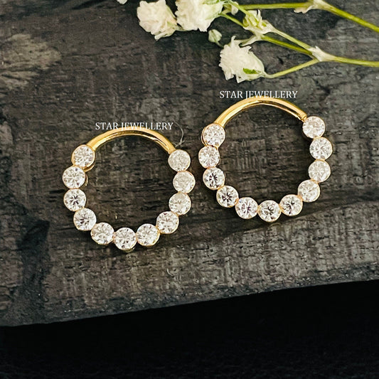 Solid Gold Invisible Set Natural Diamond Septum Piercing for her