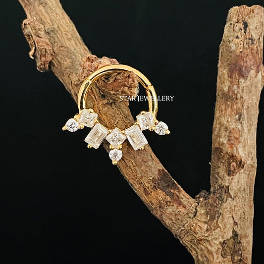 Multi Stone Diamond Septum Clicker