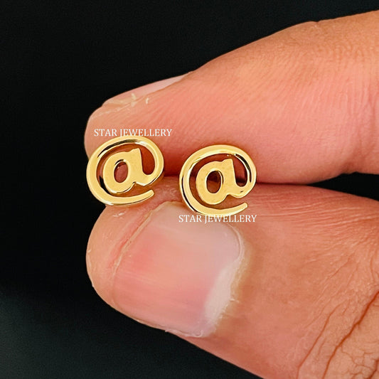 Solid Gold @ Sign Symbol Piercing for Tragus, Lobe, Auricle, Rook, Flat