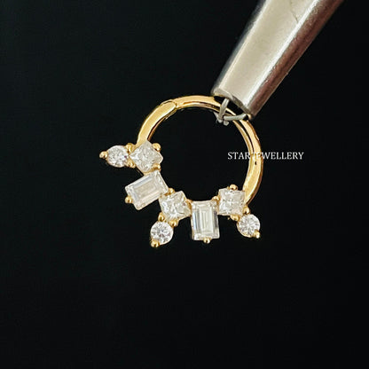 Multi Stone Diamond Septum Clicker