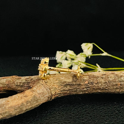 Solid Gold Genuine Diamond Cluster Ear & Nose Piercing
