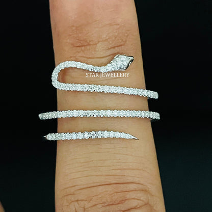 LAB Diamond Snake Ring