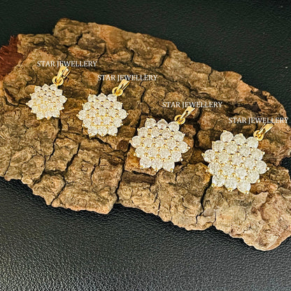 CVD Diamond Cluster Pendant in 14K Solid Gold