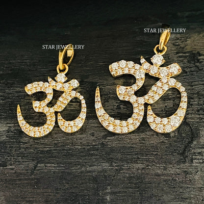 Solid Gold OM Yoga Pendant