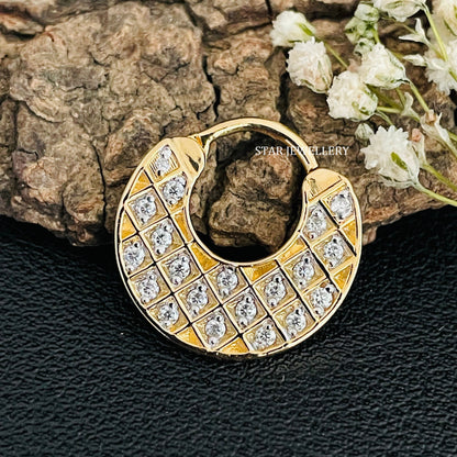 Pave Set Lab Diamond Septum Clicker Piercing