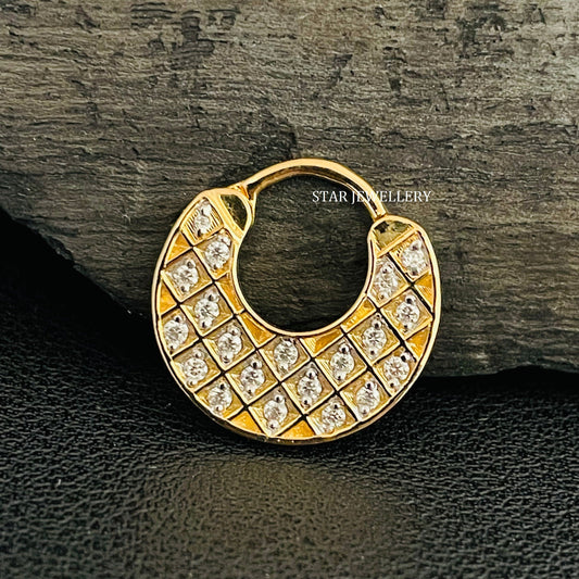 Pave Set Lab Diamond Septum Clicker Piercing