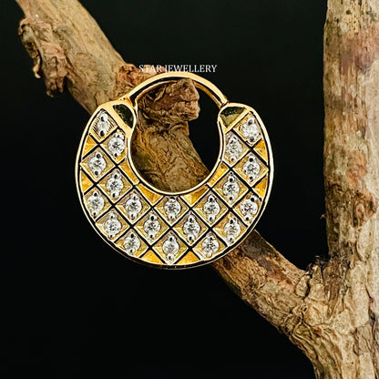 Pave Set Lab Diamond Septum Clicker Piercing