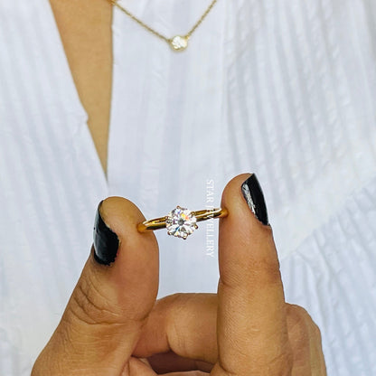 1 Ct CVD Diamond Solitaire Engagement Ring