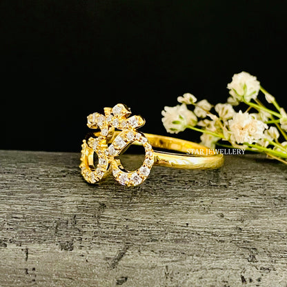 Solid Gold LAB Diamond OM Ring