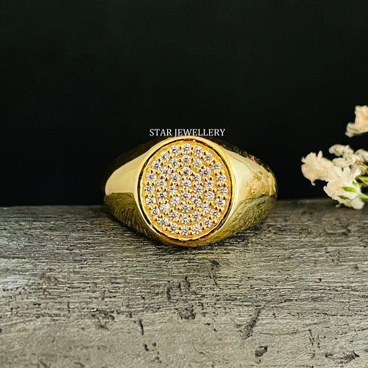 LAB Diamond Signet Ring