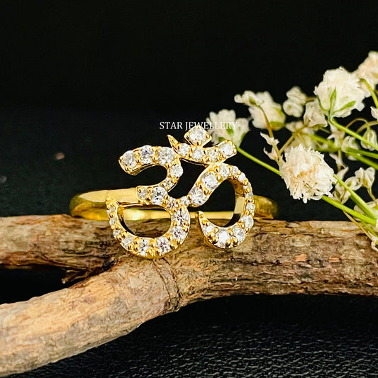 Solid Gold LAB Diamond OM Ring