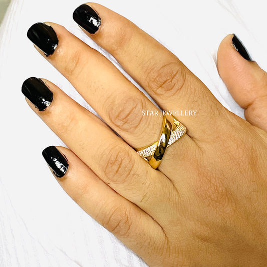 Lab Diamond Criss Cross Diamond Twist Ring