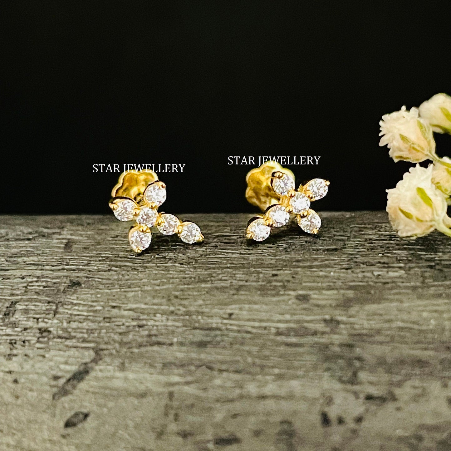 Lab Grown Diamond Cross Ear Piercing