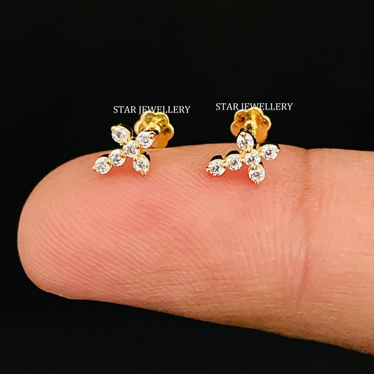 Lab Grown Diamond Cross Ear Piercing