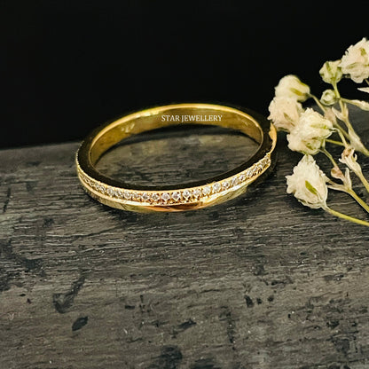 Solid Gold Pave Set Lab Grown Diamond Ring