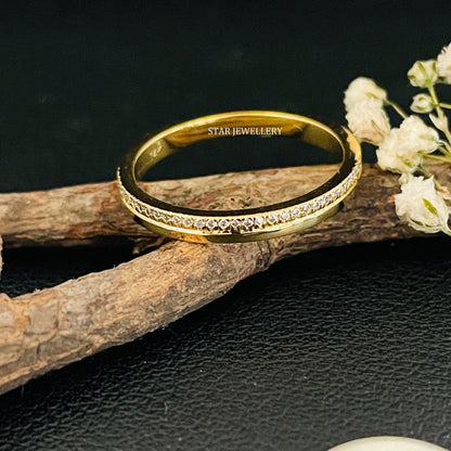 Solid Gold Pave Set Lab Grown Diamond Ring