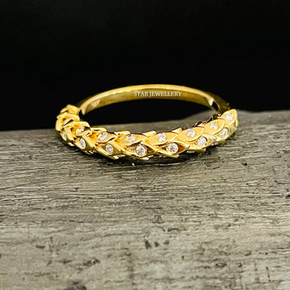 Solid Gold Layering LAB Diamond Ring