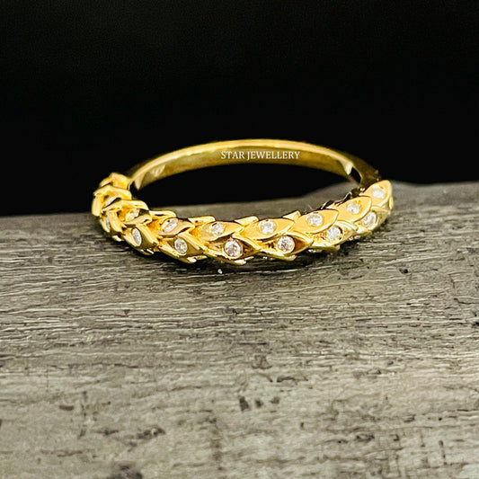 Solid Gold Layering LAB Diamond Ring