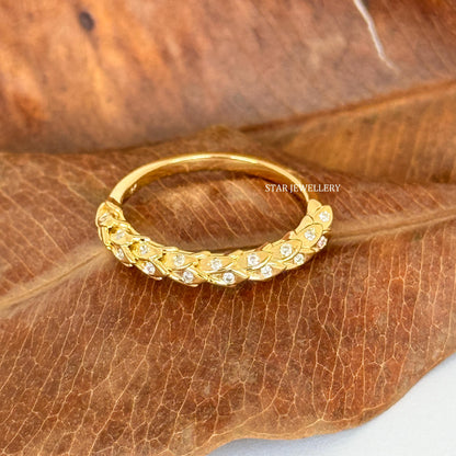 Solid Gold Layering LAB Diamond Ring