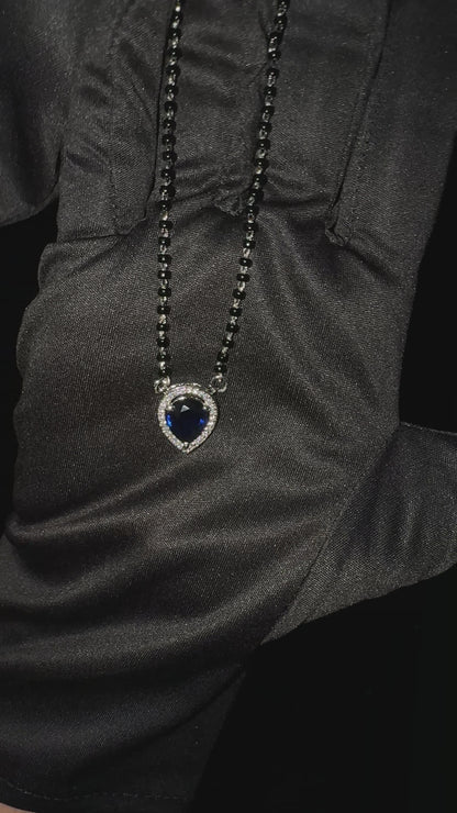 Silver Teardrop Blue Mangalsutra