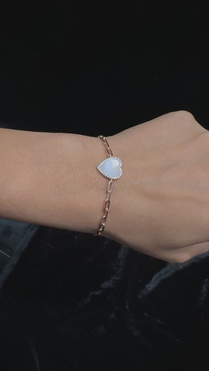 Rose Gold Plated Heart Link Bracelet