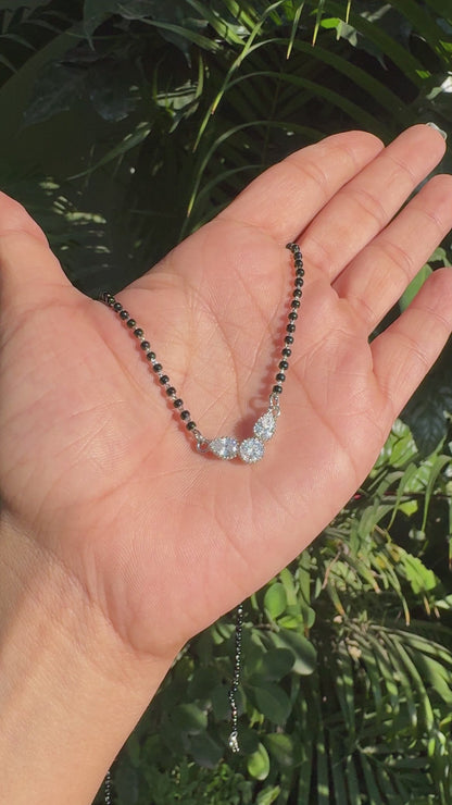 Silver Triple Diamond Mangalsutra
