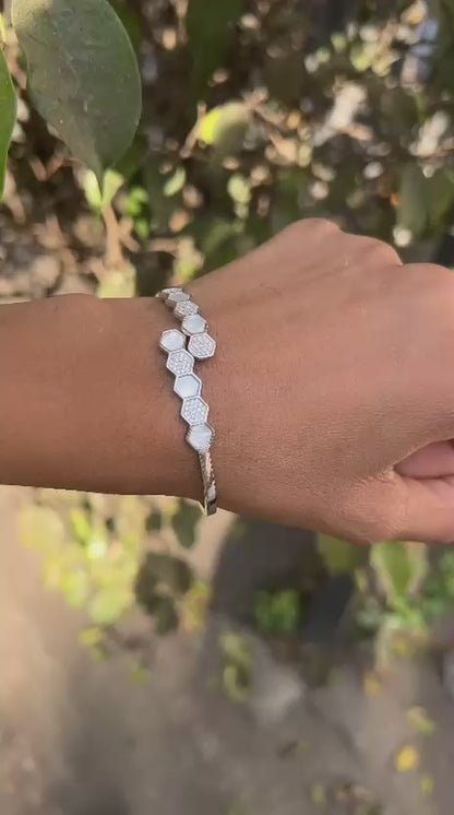 Silver Hexa Glow Bracelet