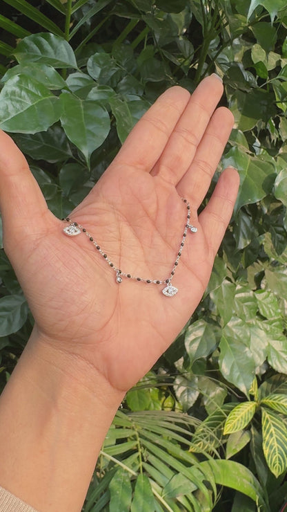 Silver Elegant Evileye & Spark Mangalsutra