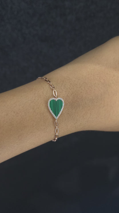 Rose Gold Plated Verdant Heart Bracelet