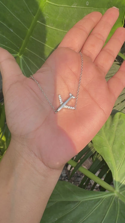 Silver Airplane Pendant