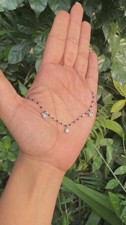 Silver Butterfly Blossom Mangalsutra