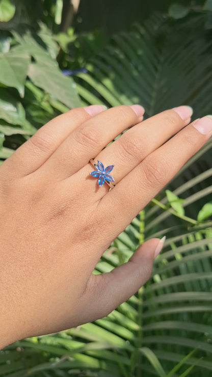 Siver Azure Bloom Ring