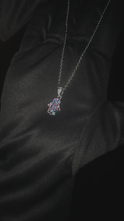 Silver Mystic Hamsa Pendant