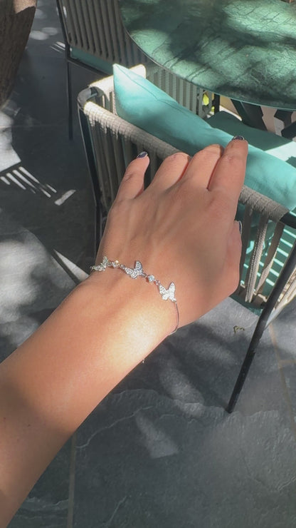 Silver Butterfly Kisses Bracelet