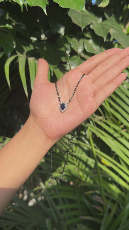 Silver Teardrop Blue Mangalsutra