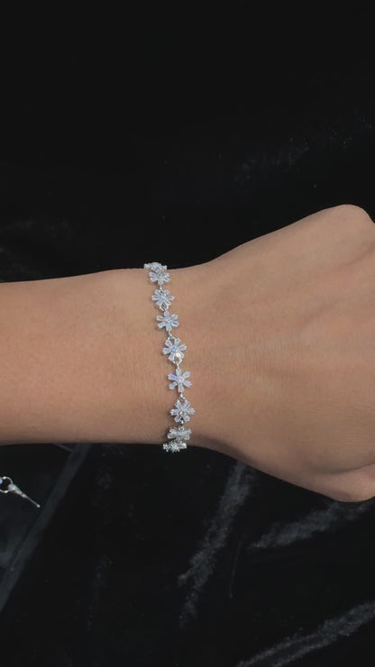 Silver Garden of Diamonds Bracelet