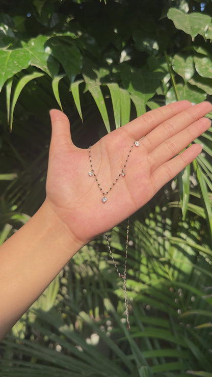 Rose Gold Plated Silver Heart Glow Mangalsutra