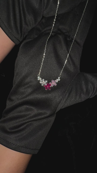 Silver Blushing Bloom Necklace