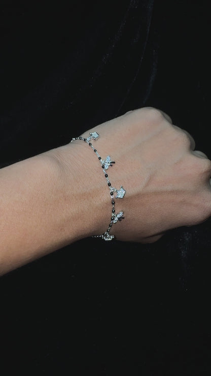 Silver Queen & Bow Charms Bracelet