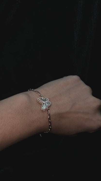 Rose Gold Plated Silver Modern Butterfly Bracelet