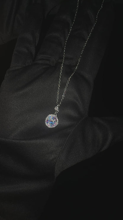 Silver Multicolour Disc Pendant