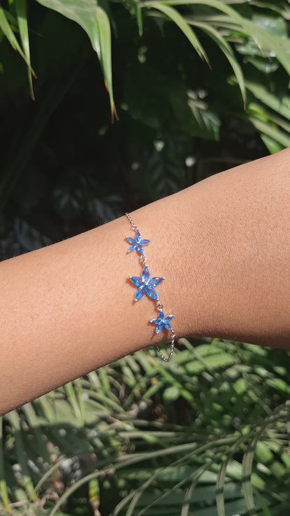 Silver Azure Bloom Bracelet