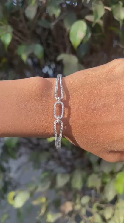 Silver rope‑twisted Modern Bracelet