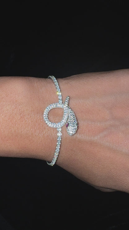 Silver Serpent Knot Bracelet