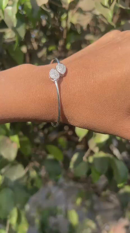 Silver Twin Leaf Bracelet