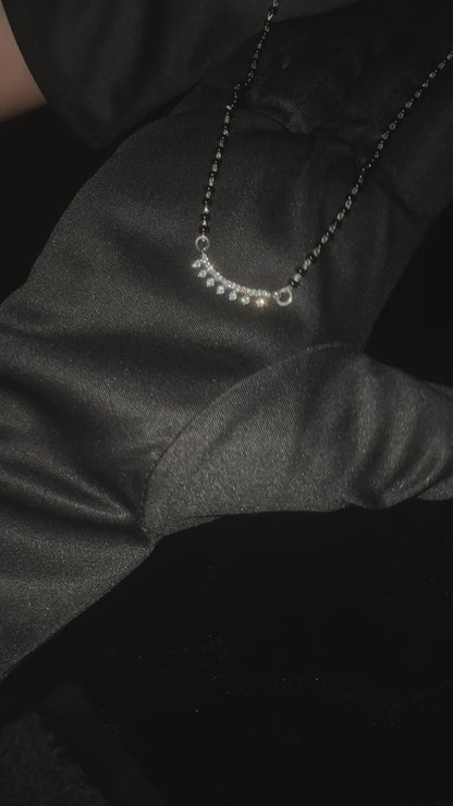 Silver Crown Pendant Mangalsutra