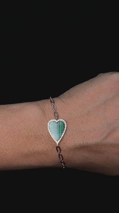Rose Gold Plated Verdant Heart Bracelet